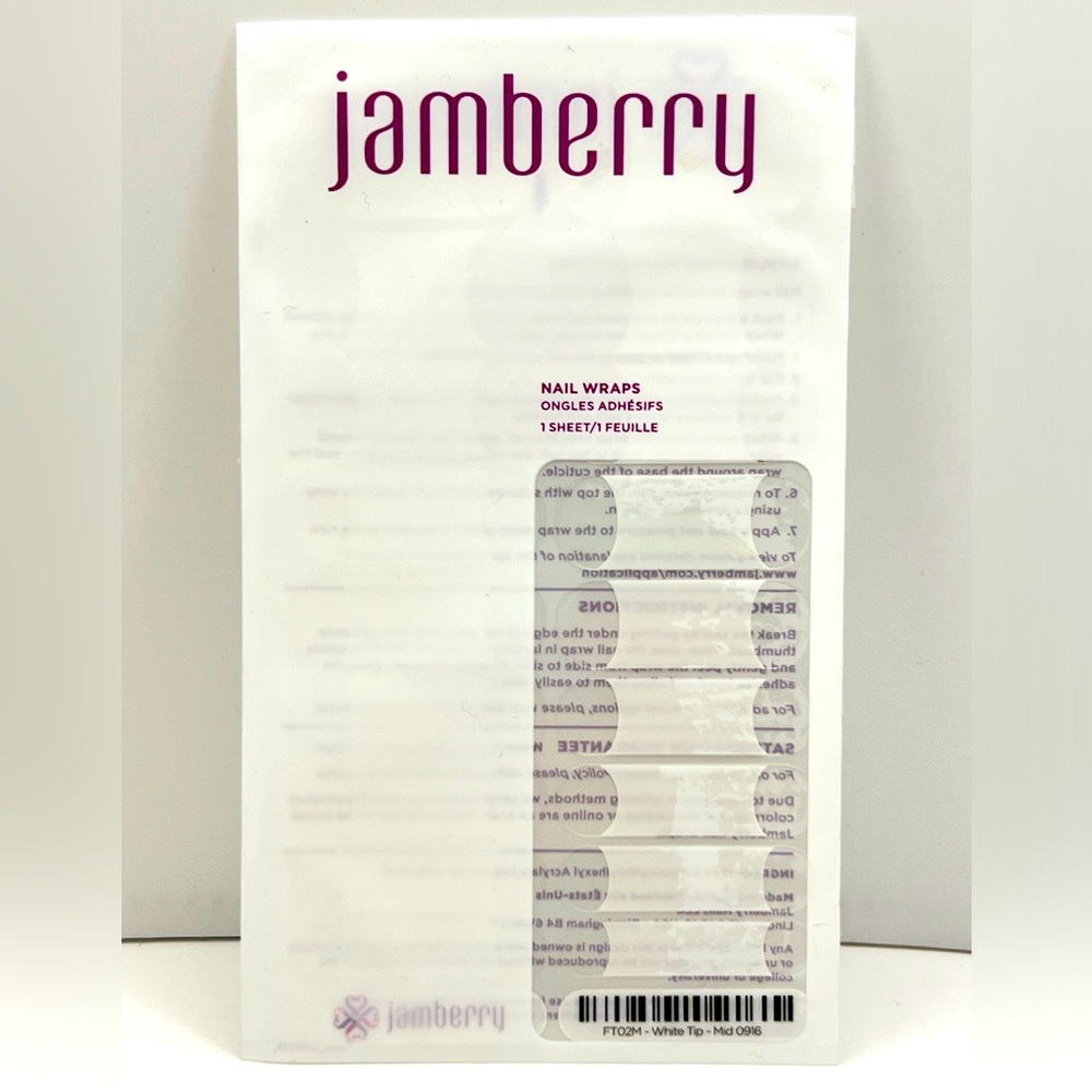 $8 🌸 Jamberry Nail Wrap Polish Stickers ~ White Tip ~ French Tip Manicure ~ NEW